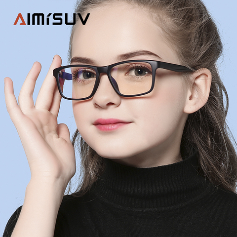 AIMISUV-Gafas de moda para niños, montura óptica con bloqueo de luz azul, antideslumbrantes, UV400 ► Foto 1/6