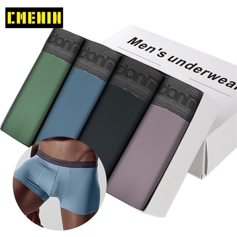 Boxer ropa interior de 4 uds, ropa interior Modal para hombres, Boxers de algodón, calzoncillos transpirables, Boxers para hombres, calzoncillos masculinos, Boxershorts ► Foto 1/6