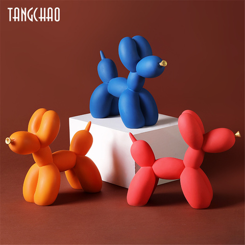Figura de resina de perro globo para decoración del hogar, figuritas para Interior, nórdica, moderna, sala de estar, oficina, regalo de decoración para habitación ► Foto 1/6