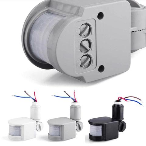 Interruptor de Sensor de movimiento PIR infrarrojo, con luz LED, automático, para exteriores, CA de 220V, CC de 12V ► Foto 1/6