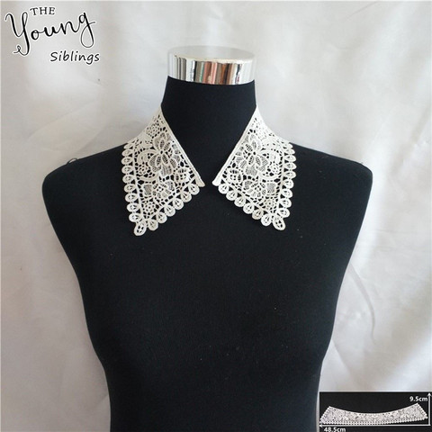 Aplique bordado blanco para vestidos, accesorios de costura para decorar vestidos con cuello de encaje, 1 Uds. ► Foto 1/3