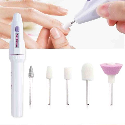 1 Set 5 Bits eléctrica Mini uñas máquina de perforación para manicura pedicura accesorio portátil de Gel pulidor removedor de archivo herramientas ► Foto 1/6