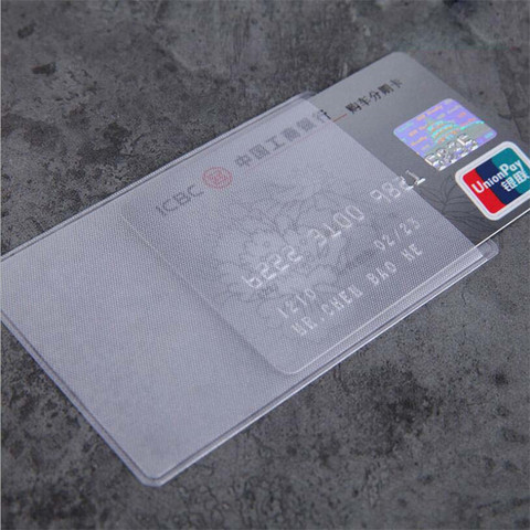 10 unids/lote 60*93mm transparente mangas de Protector de la tarjeta titular de la tarjeta de identificación carteras monedero tarjeta de crédito Protector de bolsas ► Foto 1/6