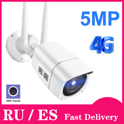 Cámara IP con tarjeta SIM 4G, 1080P, 5MP, HD, inalámbrica, WIFI, cámara de seguridad para exteriores, bala, CCTV, P2P, Onvif, Audio bidireccional, Camhi ► Foto 1/6