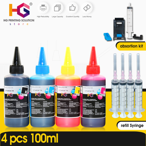 HG Kit para recarga de tinta Epson Canon para HP hermano tinta impresora CISS y recargable impresoras de tinta de tinte ► Foto 1/6
