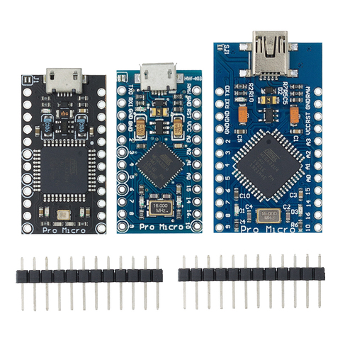 Pro Micro ATMEGA32U4 5V/16MHZ módulo con el gestor de arranque para arduino MINI USB/Micro USB con cabezal de 2 filas pin para arduino ► Foto 1/6