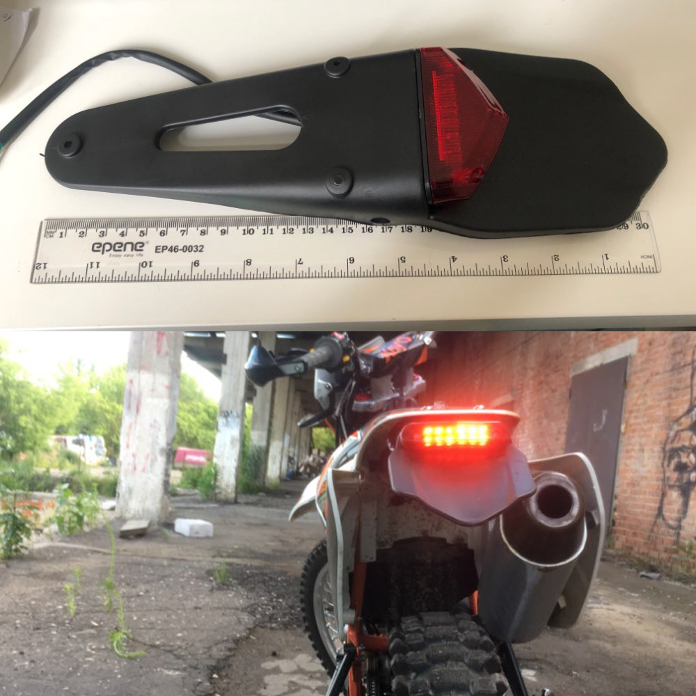 Luz Trasera Universal LED 5 En 1 Para Moto | Roja, 12V, Impermeable Y Fácil De Montar