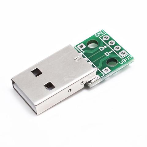 5 uds USB-04 conectores macho USB A DIP plato Adaptador convertidor 4 Pin para 2,54mm PCB Junta placa PCB ► Foto 1/1