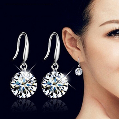 Pendientes nuevos de moda coreana, cristal blanco brillante, pendientes largos para mujer, pendientes colgantes, joyería 2022 ► Foto 1/5