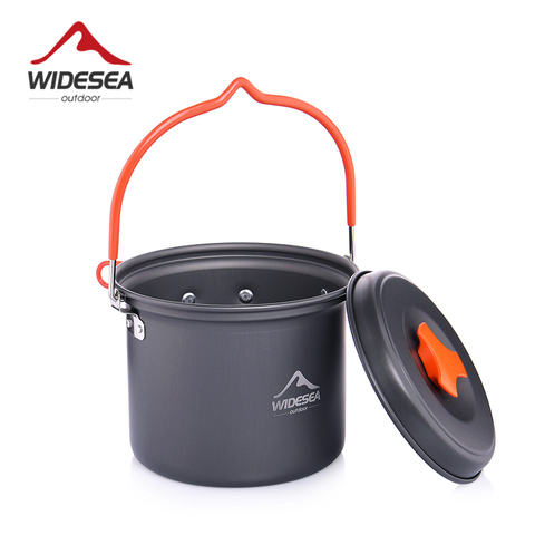 Widesea-Olla colgante de aluminio para acampar, utensilios de cocina al aire libre, antiadherentes, para turismo, senderismo, Picnic, 2 ~ 3 personas ► Foto 1/6