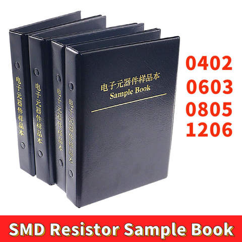 0402, 0603, 0805, 1206, 1% SMD SMT Chip juego surtido de resistencias 170 valores muestra libro ► Foto 1/6