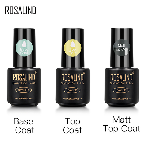 ROSALIND 2 en 1 Base superior para uñas Gel polaco híbrido láser mate capa Semi permanente UV barniz para manicura Primer laca 7ML ► Foto 1/6