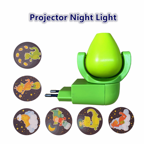 Proyector de luz LED nocturna para niños, lámpara con 6 imágenes, Sensor de fotocélula, enchufe de iluminación nocturna de la UE, para decoración de dormitorio de bebé ► Foto 1/6