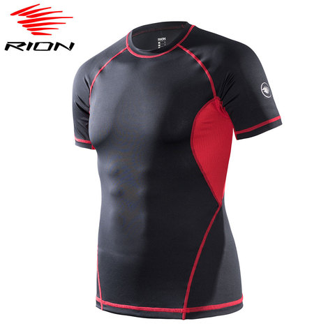 RION camiseta gimnasio hombre,camisas deportivas para correr,camisas de secado rápido para gimnasio,camisetas de entrenamiento atlético para Fitness tops ► Foto 1/6