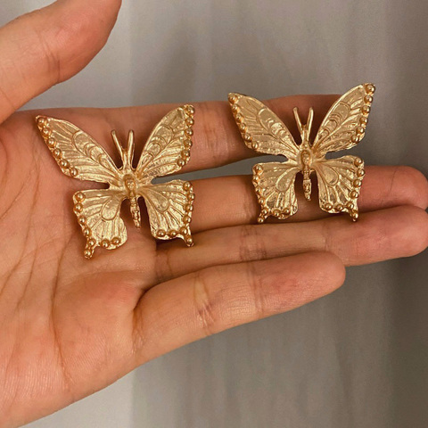 Pendientes de tuerca Retro con forma de mariposa para mujer, joyería femenina, de color dorado y negro, con personalidad, regalo de fiesta, joyería 2022 ► Foto 1/6