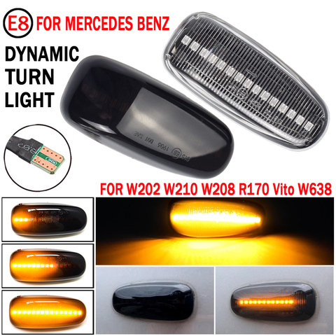 Llevó indicador lateral luz indicadora de señal de giro secuencial intermitente para Mercedes BENZ W202 W210 W208 R170 Vito W638 ► Foto 1/6