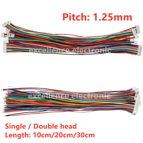 10 Uds Mini Micro JST 1,25/2/3/4/5/6/7/8/9/10 Pin conector de enchufe hembra con cable 1,25 MM 10cm 15cm 20cm individual/doble cabeza en conserva ► Foto 1/4