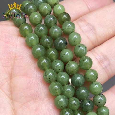 Natural Canadá Jades cuentas redondas de piedra suave grano flojo para fabricación de joyería DIY pulsera pendientes accesorios 7,5 