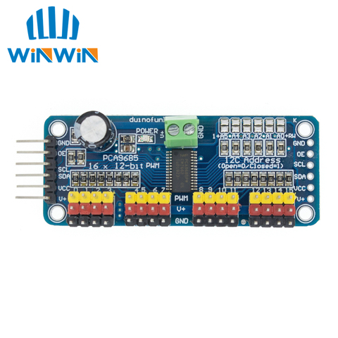 Módulo de escudo de Raspberry pi, 16 canales, 12 bits, PWM/Servo Driver-I2C, interfaz PCA9685 ► Foto 1/5