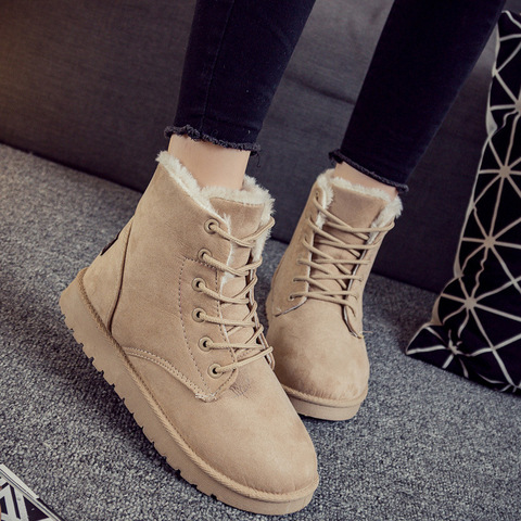 Botas de nieve de talla grande para Mujer, calzado de invierno cálido, botines, plantilla de felpa, WSH3132 ► Foto 1/6