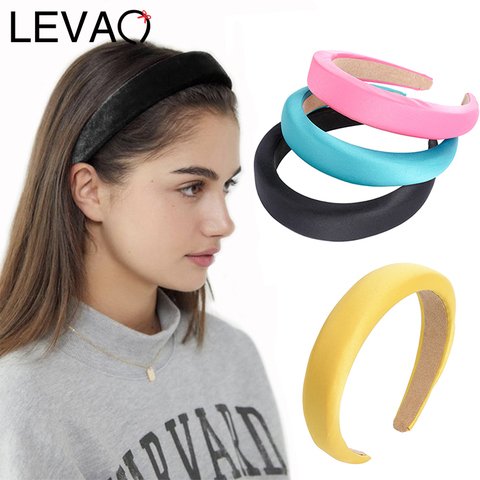 LEVAO-Diadema acolchada de seda de leche para niña y mujer, bandana mediana y gruesa, adornos para el cabello, turbante, tocados, accesorios para el cabello ► Foto 1/6