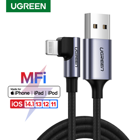 Ugreen Cable USB para iPhone 11 Pro X Xs X 2.4A Lightning de carga rápida Cable de datos para iPhone 8 7 6 cable cargador para teléfono móvil 6S 5S ► Foto 1/6