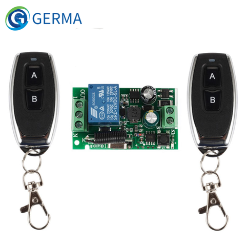 GERMA-Interruptor de Control remoto inalámbrico Universal, 433Mhz, CA de 110V, 220V, 1 canal, módulo receptor de relé de RF + TRANSMISOR de 4 canales ► Foto 1/6