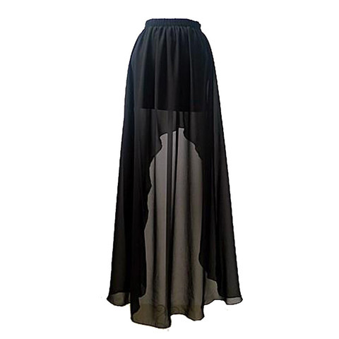 Faldas largas de gasa con volantes para mujer, faldas largas de cintura alta, irregulares, sexys, de talla grande, para fiesta, M-6XL 7XL 8XL ► Foto 1/3
