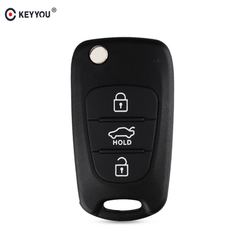 KEYYOU-funda plegable con 3 botones para Hyundai, carcasa de llave a distancia de coche, para Hyundai Avante I30 IX35 Kia K2 K5 Sorento Sportage ► Foto 1/5
