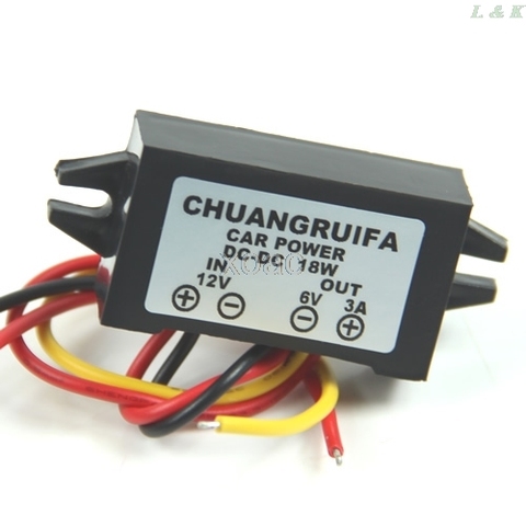 Convertidor de CC/CC de 12V, reductor a 6V, 18W, fuente de alimentación máxima de 3A, resistente al agua, M13, envío directo ► Foto 1/1