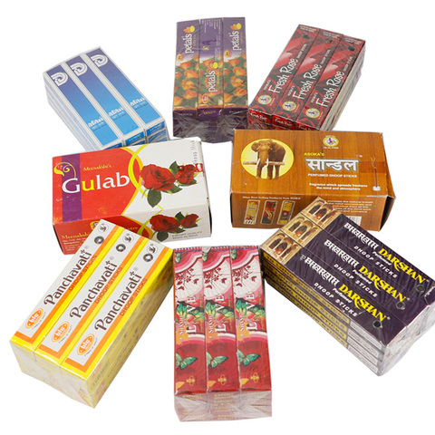 12 cajas pequeñas Darshan India incienso con Aroma palo armario Deodorate Aire Limpio aromaterapia para coche interior suministros para el hogar ► Foto 1/6