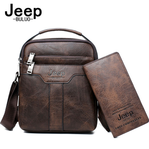 JEEPBULUO hombre bolsos Messenger clásico diseño bolsa de hombre de marca Vintage bolso de hombro Casual para hombre bolsa caliente nuevo negro ► Foto 1/6