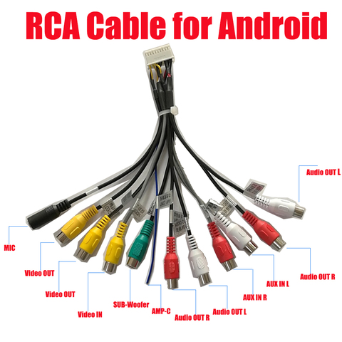 Cable RCA para cámara trasera, cable de 4 pines y 6 pines USB, para radio android ► Foto 1/6