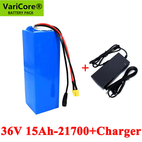 VariCore-batería de alta potencia para bicicleta eléctrica, 36V, 15Ah, 21700, 10S3P, 500W, 42V, 15000mAh, BMS y cargador 2A ► Foto 1/6