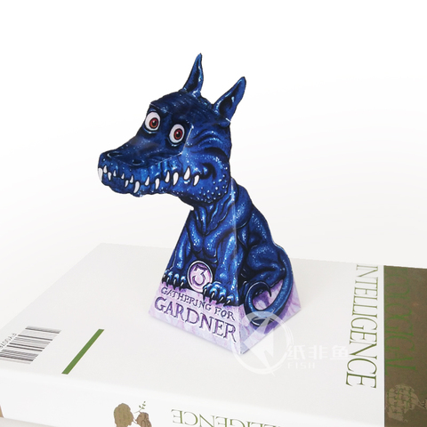 Ilusiones ópticas Dragón Azul adornos plegable Mini 3D modelo de papel manualidades hágalo usted mismo los niños adultos arte hecho a mano juguetes ER-071 ► Foto 1/3