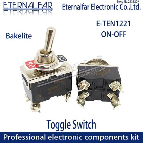E-TEN1221 de baquelita de alta calidad, interruptor deslizante de contacto de plata DPST de 12MM, 15A, 250V, CA, encendido y apagado, 4 pines, impermeable ► Foto 1/5