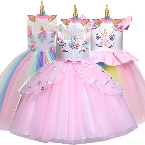 Vestido de unicornio niña, traje de fiesta de Navidad niña, traje de princesa, ropa para niño de 3, 4, 5, 6, 8 y 10 años - Historial de precios