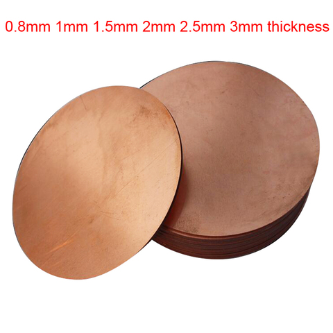 Placa circular de cobre t2, placa de hoja de cobre redondo, plectano, placa pura sólida de 0,8mm, 1mm, 1,5mm, 2mm, 2,5mm, 3mm ► Foto 1/2