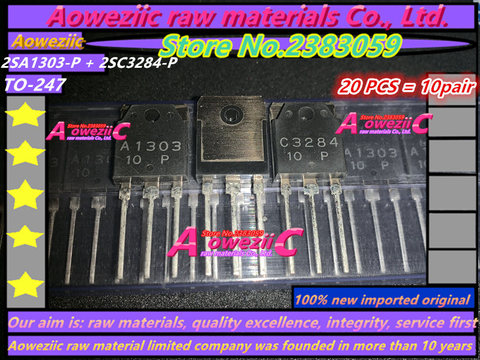 Aoweziic 20 piezas = 10pai 100% nuevo importado original 2SA1303-P 2SC3284-P 2SA1303 2SC3284 TO-247 Transistor de potencia de amplificador de Audio (1 par) ► Foto 1/1