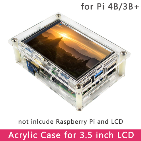 Carcasa de acrílico para Raspberry Pi 4, pantalla táctil LCD de 3,5 pulgadas, compatible con Raspberry Pi 4, modelo B/3B +/3B, diseño especial ► Foto 1/6
