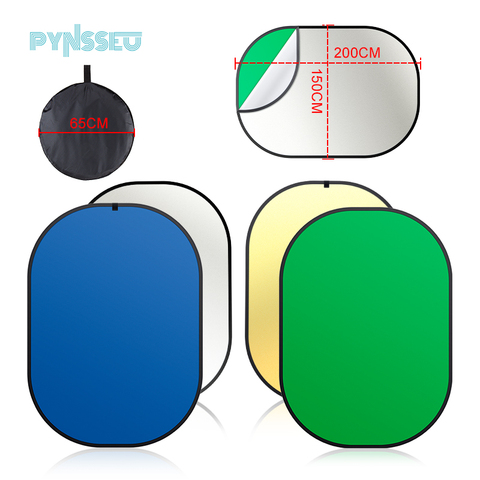 PYNSSEU-Panel de fondo Reversible plegable 4 en 1, 5x7 pies, croma verde, pantalla azul, fondo Chroma, muselina de algodón 100% ► Foto 1/6