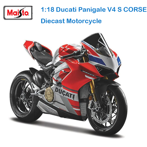 Maisto-juguete de simulación Ducati panigale v4 s c blanco, 16 estilos, original, aleación de modelo de motocicleta, regalo para el coche, Colección, 1:18 ► Foto 1/5