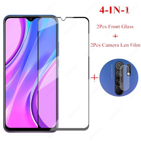 2 uds vidrio para Xiaomi Redmi 9 vidrio templado para Xiaomi Redmi 9A 9C Note 9S 9 Pro 8 7 8T 8A Poco X3 Protector de pantalla Camara Film ► Foto 1/6