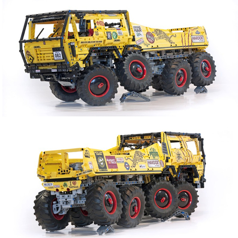 Ladrillos MOC súper raza Kits de tecnología bloques de construcción Off-road 8X8 vehículo montar modelo de construcción juguetes regalos ► Foto 1/6