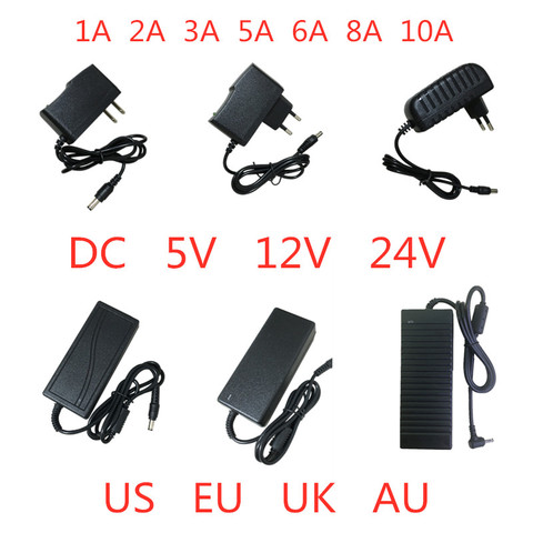 Fuente de alimentación de 5V, 12V, 24 V, 1A, 2a, 3A, 5A, 6A, 10a, adaptador de corriente alterna, CC, Unidad de transformador, 5 12, 24 V voltios para tira de luces Led ► Foto 1/2