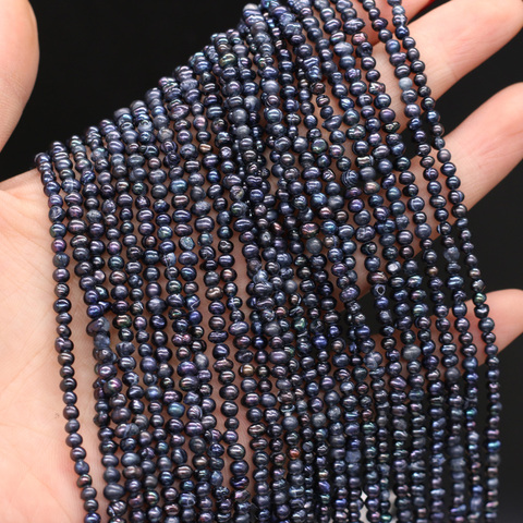 Perlas naturales de agua dulce en forma de arroz negro, cuentas de aislamiento sueltas para fabricación de joyas, collar, pulsera, accesorios DIY ► Foto 1/6