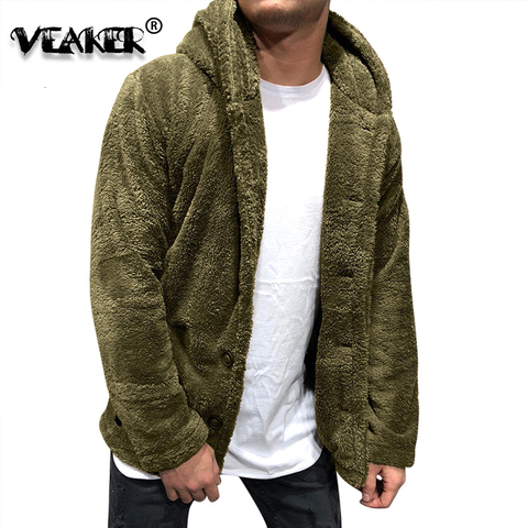 2022 invierno nueva chaqueta de lana de los hombres de invierno gruesa cazadora cálido chaqueta de abrigo ropa deportiva chándal abrigo de sudaderas con capucha de lana 3XL ► Foto 1/6