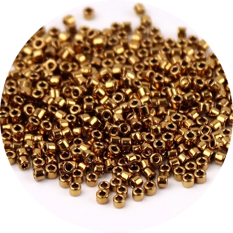 Antiguo latón 1,6mm 2mm Delica Beads uniforme bronce oro espaciador vidrio cuentas sueltas para hacer joyas, pendientes pulsera Diy Craft ► Foto 1/6