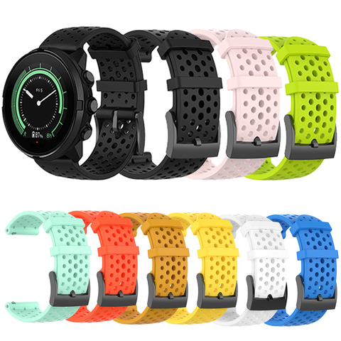 Correa de silicona de 24mm para Suunto 9/7/D5/Spartan Sport/muñequera HR, pulsera de reloj transpirable para suunto 9 baro ► Foto 1/6