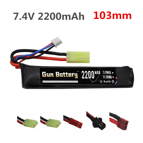 Batería Lipo de 7,4 v y 2200mAh para pistola de agua 2S, batería de 7,4 V para pistola de aire Mini Airsoft BB, piezas de pistola de juguete eléctrica Tamiya Plug ► Foto 1/1